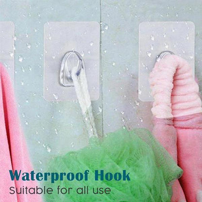 Easy Install Clear Adhesive Wall Hooks (20 Pack)