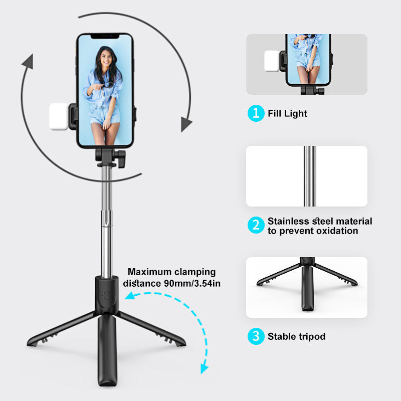 Portable 6-in-1 Bluetooth Selfie Stick