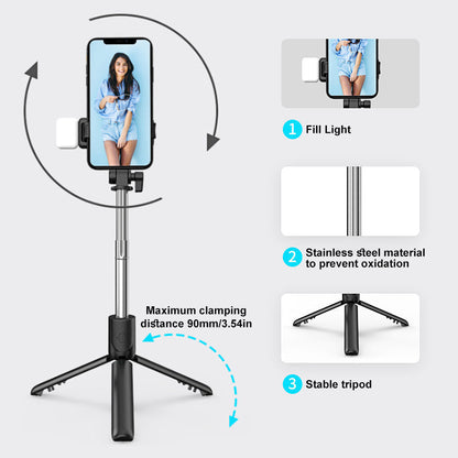 Portable 6-in-1 Bluetooth Selfie Stick
