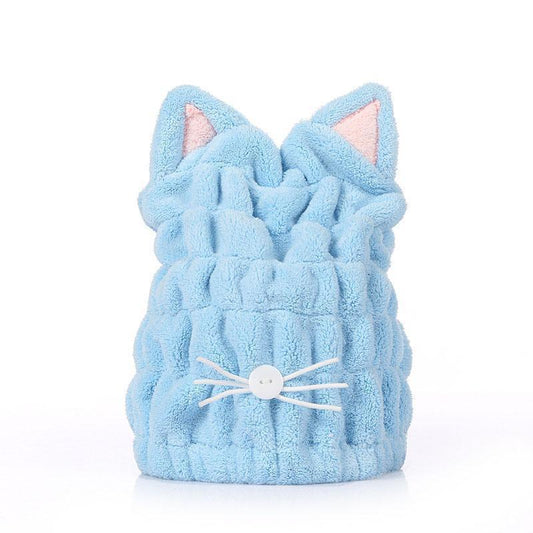 Cute Cat Warm Bath Head Cap - Luxicro
