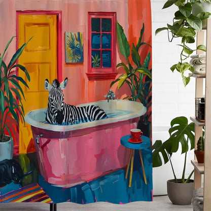 Colorful Zoo Pattern Window Drapes