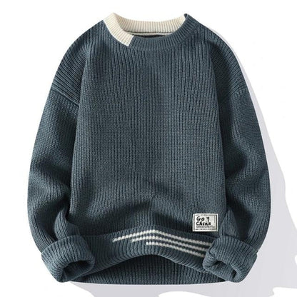 Cozy Mens Crew Neck Sweater - Loose Fit Warm Wear