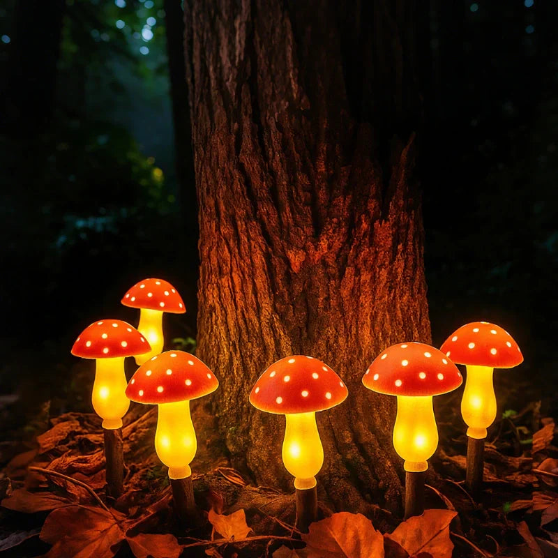 Solar Powered Mushroom Garden Lamp - Luxicro