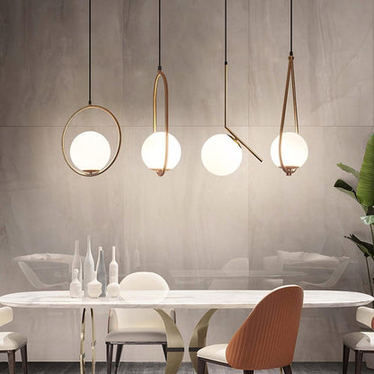 Elegant Glass Hanging Light With Metal Frame - Luxicro