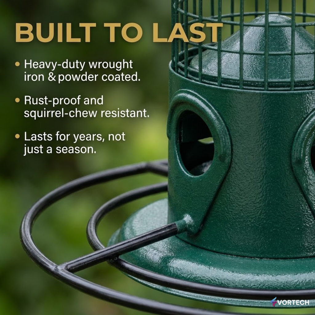 Squirrel Proof Bird Feeder with Weight Activated Guard