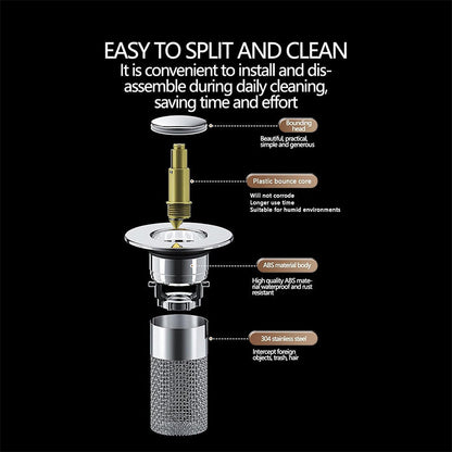 Simple Install Bathroom Drain Hair Catcher