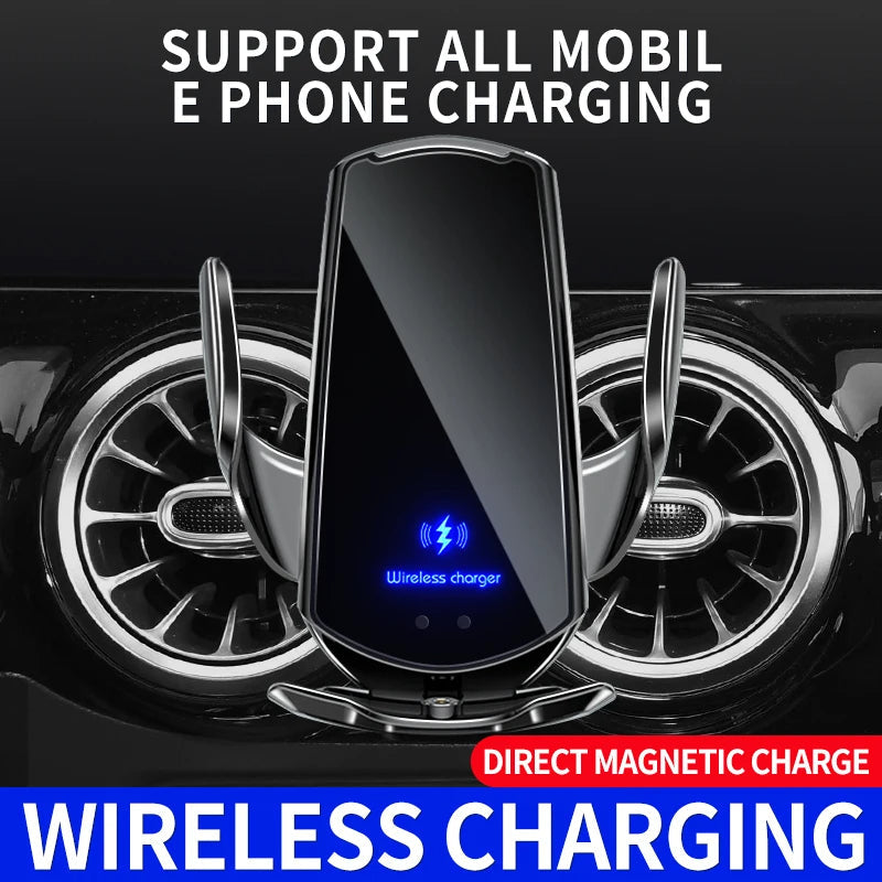 Easy Mount Wireless Car Phone Charger with Auto Grip