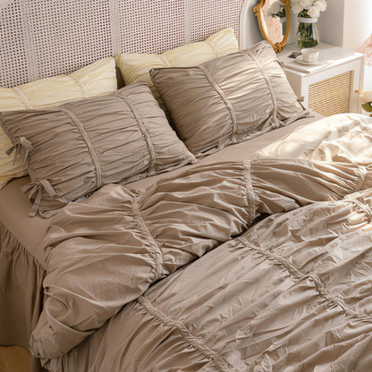 Romantic Ruffle Lace Bed Set | 4 Piece Comforter