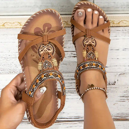 Glittery Fashion Butterfly Flip Flop Sandals - Luxicro