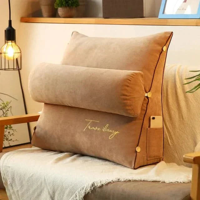 Contoured Back Support Pillow with Neck Cushion