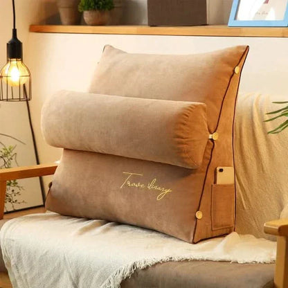 Contoured Back Support Pillow with Neck Cushion