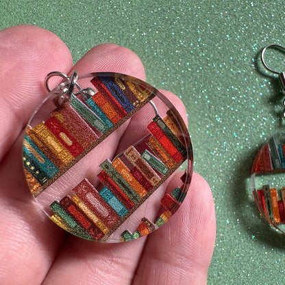 Natural Tree Book Dangle Earrings