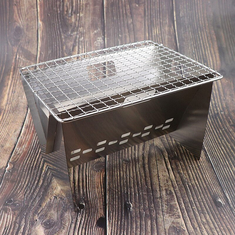 Compact Stainless Steel Collapsible Outdoor BBQ Grill