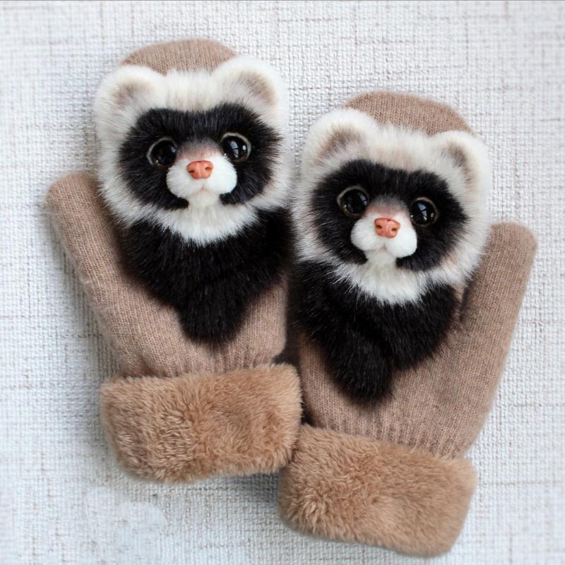 Warm Fuzzy Animal Gloves