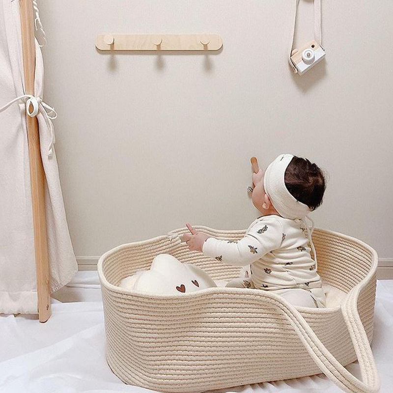 Cozy Newborn Baby Basket with Easy Carry Handles