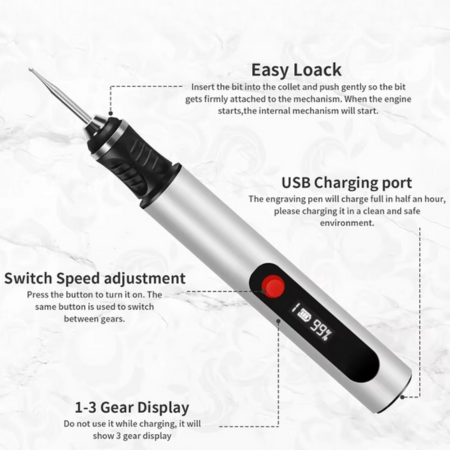 Precision Art Engraving Pen Kit with 30 Tips