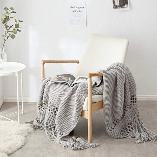 Cozy Plush Fringe Throw Blanket - Luxicro