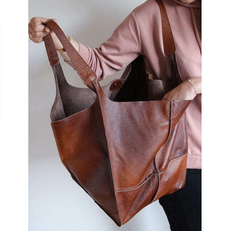Big Genuine Leather Handbag for Ladies