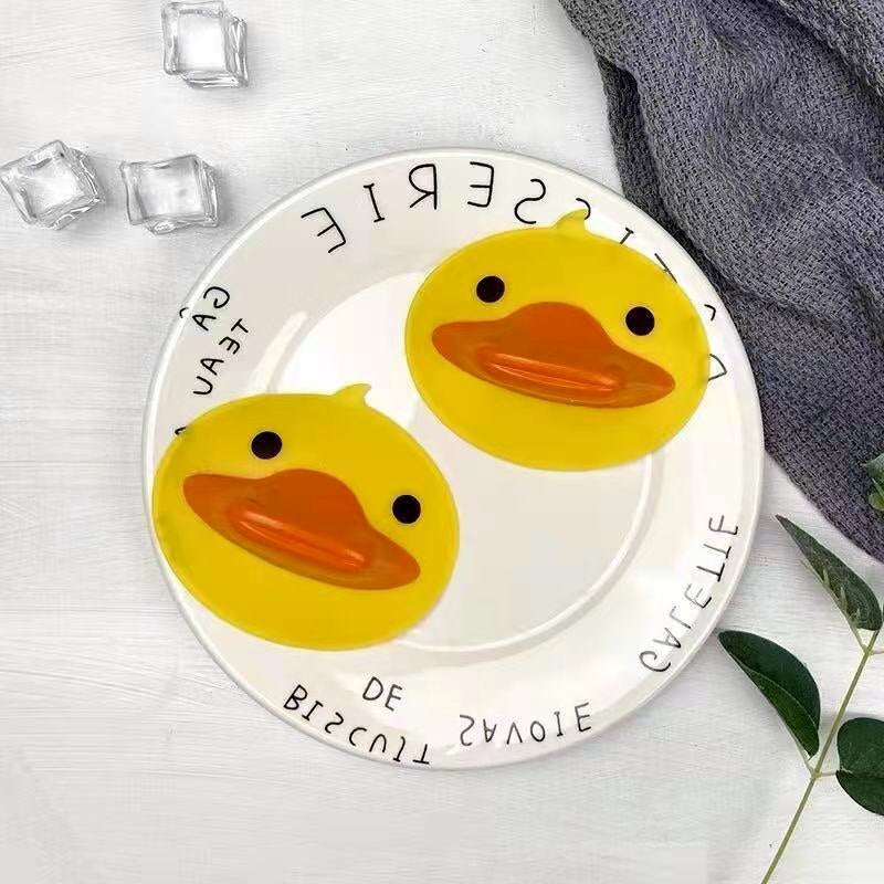Bright Yellow Quacky Kitchen Potholders Set