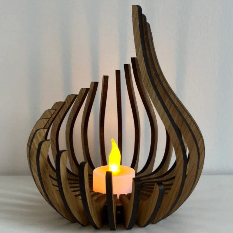 Clear Glass Candle Holder