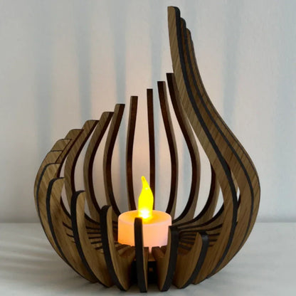 Clear Glass Candle Holder