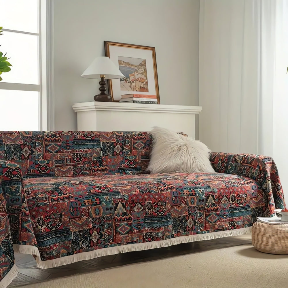 Bohemian Style Fabric Sofa Slipcover - Luxicro