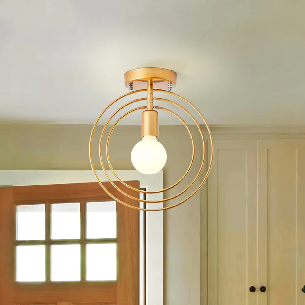 Elegant Round Gold Ceiling Lamp Fixture
