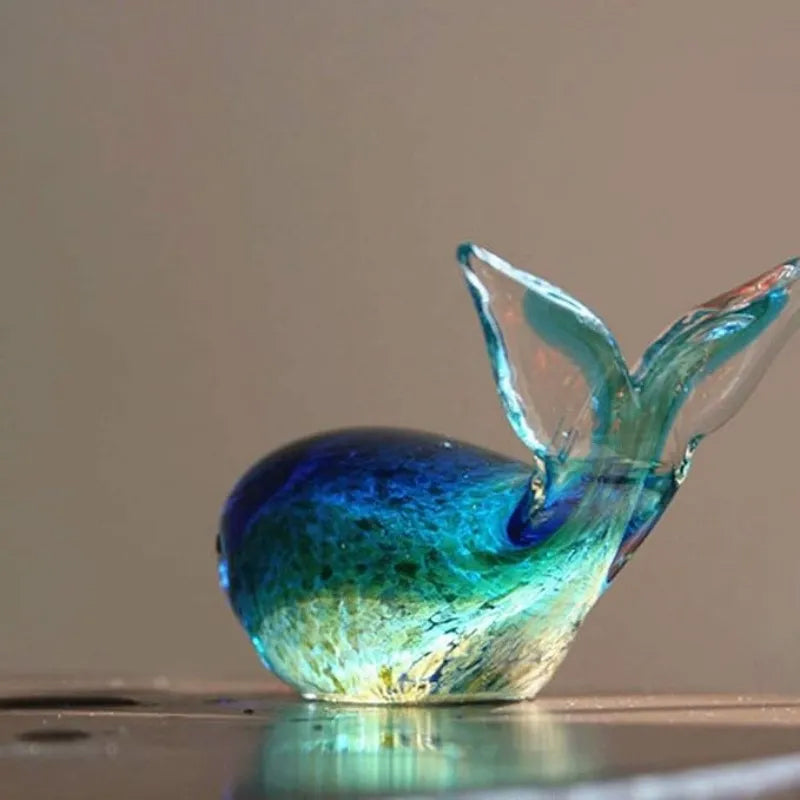 Beautiful Ocean Whale Glass Figurine