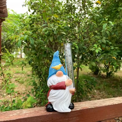 Vibrant Outdoor Gnome Figurine with Rain Gauge