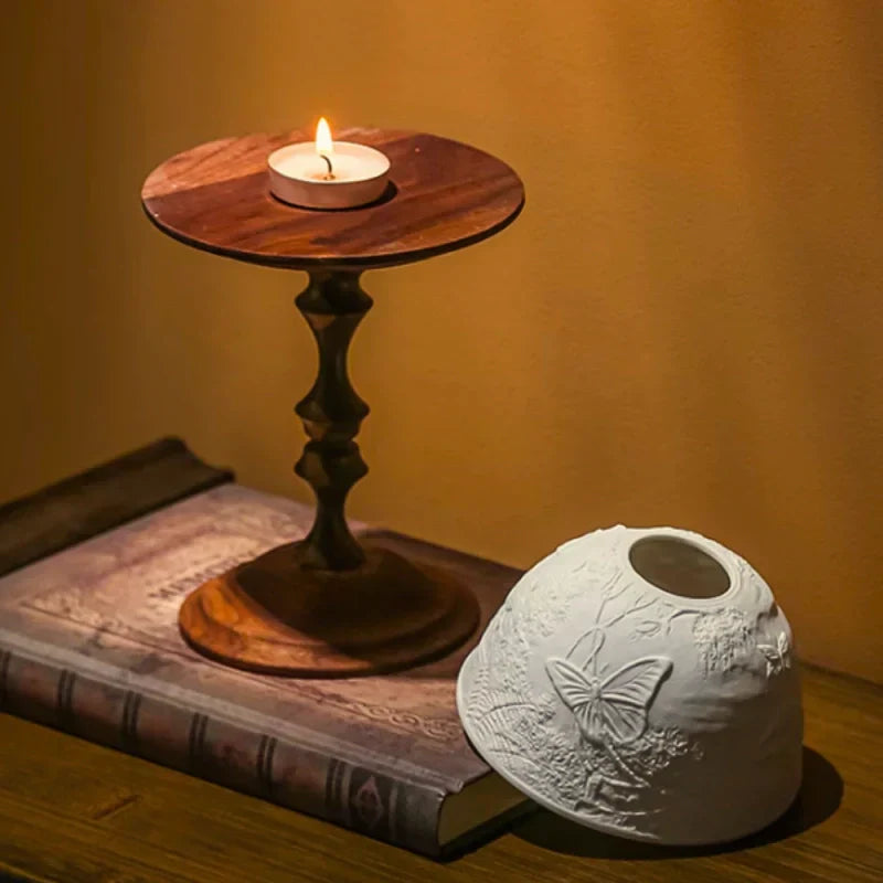 Clear Round Candle Holder