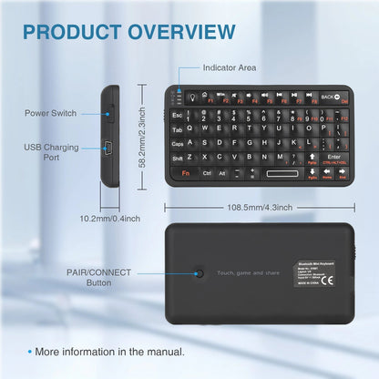Portable 2 in 1 Wireless Compact Keyboard