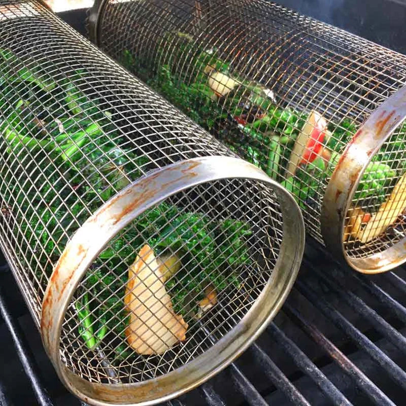 Compact Travel Camping BBQ Grill Basket