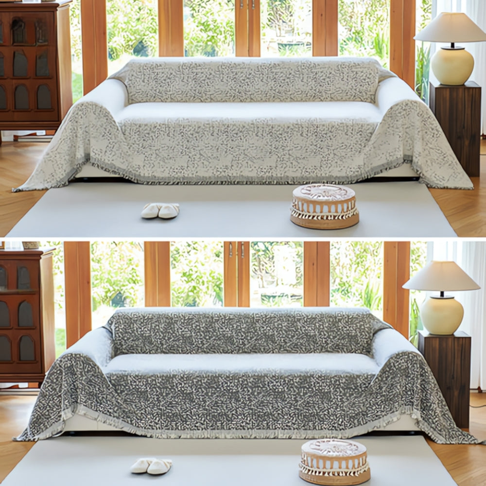 Grey Pattern Flip Sofa Slipcover