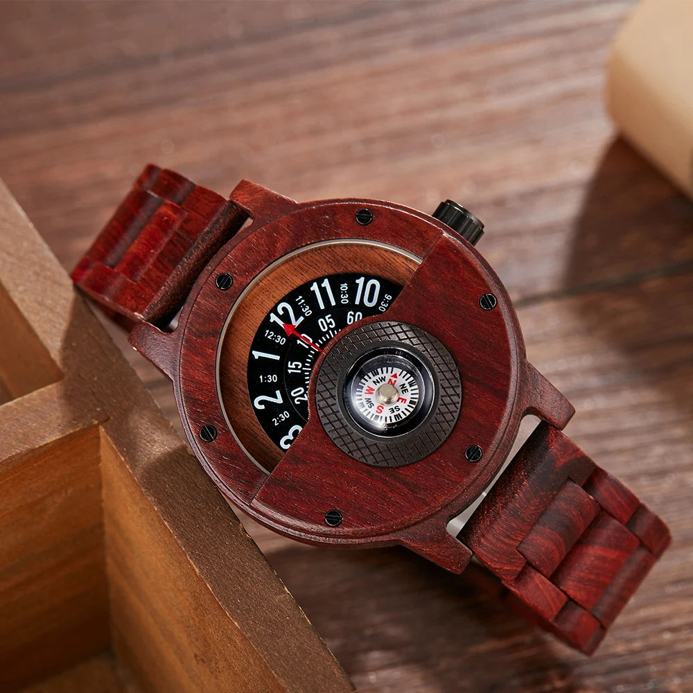 Exquisite Handmade Wood Mens Wristwatch