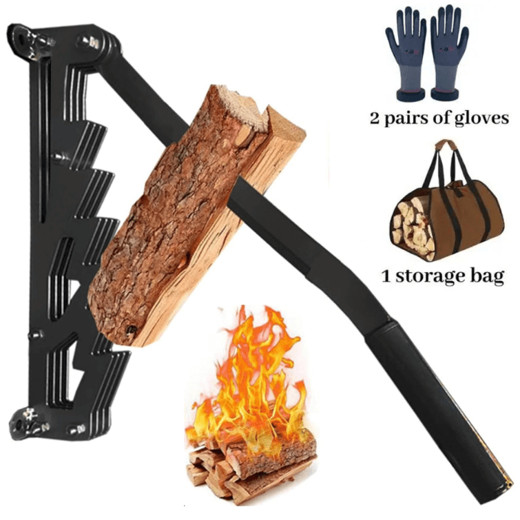 Easy Log Splitter - Compact Wall Mount Firewood Tool