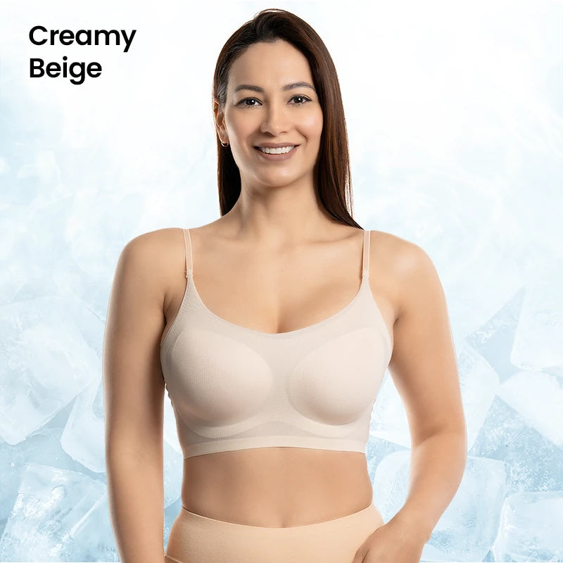 Slim Cooling Bra Made of Breathable Silk Fabric