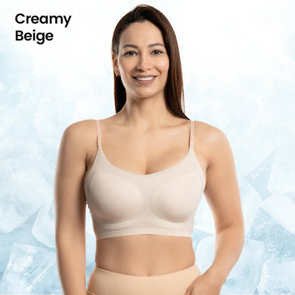 Slim Cooling Bra Made of Breathable Silk Fabric