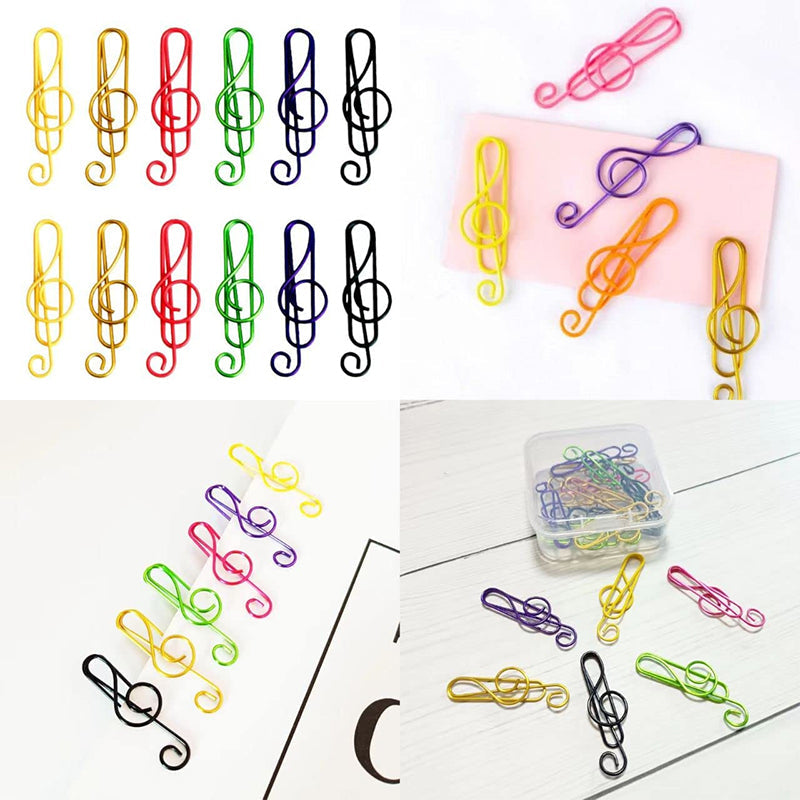 Colorful Metal Music Shaped Paperclips