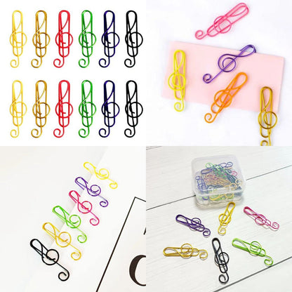 Colorful Metal Music Shaped Paperclips