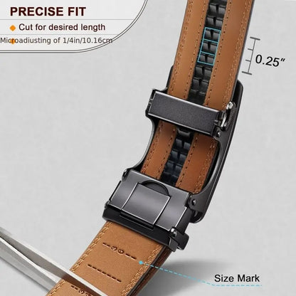High Quality Adjustable Leather Belt With Silver Buckle
