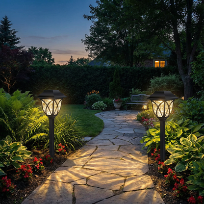 2 Pack Outdoor Solar LED Pathway Lights