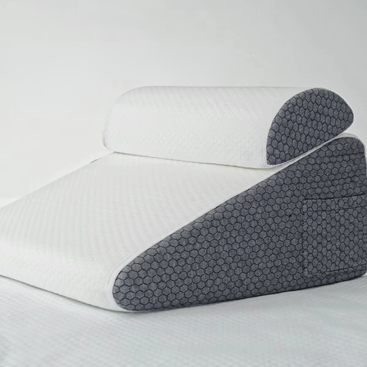 Contour Comfort Foam Bed Wedge Pillows with Breathable Covers - Luxicro