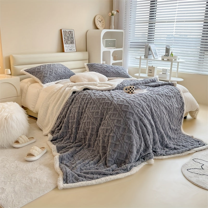 Cozy Soft Plush Reversible Winter Blanket
