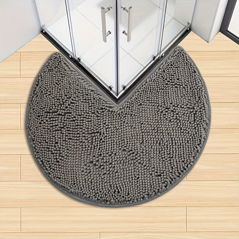Plush Round Bathroom Mat Ultra Soft Anti Slip