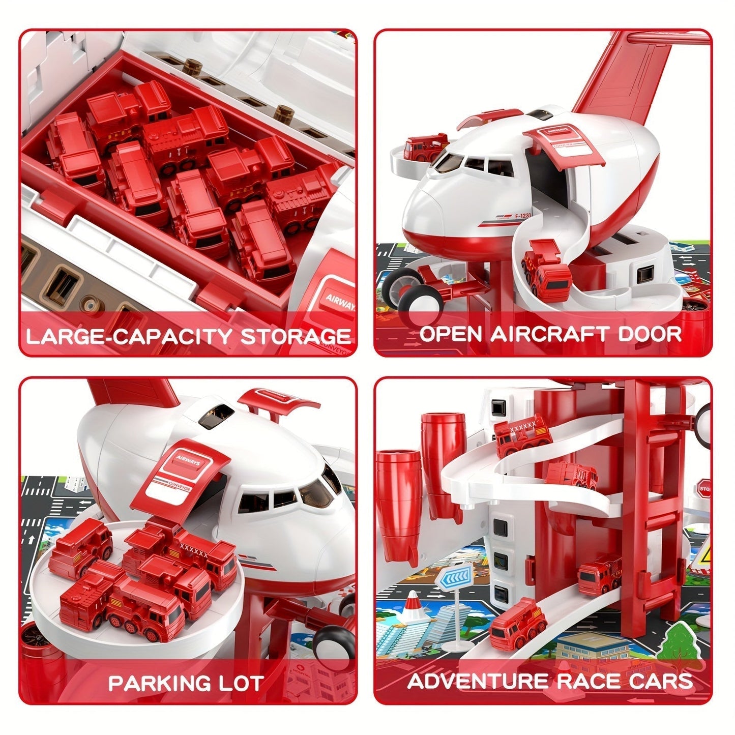 Action Playset Fire Truck Airplane Toy