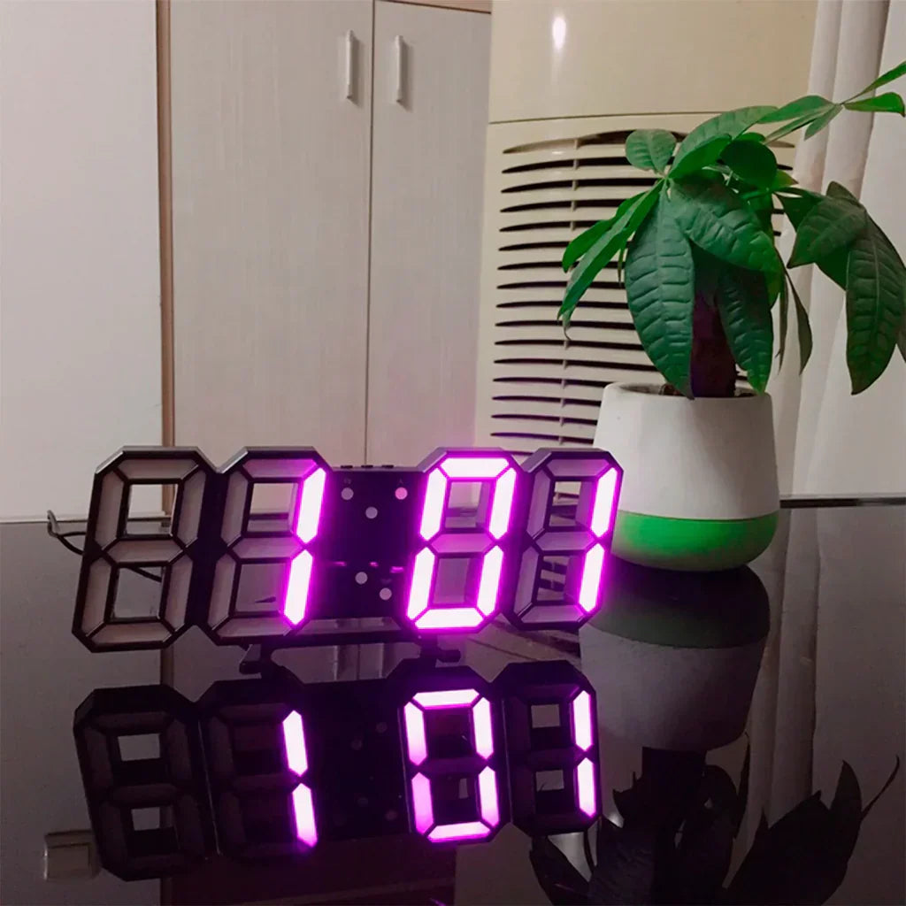Contemporary Slim LED Digital Wall Clock with Adjustable Light