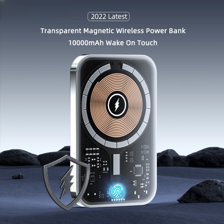 Clear Compact Portable Wireless Charging Bank
