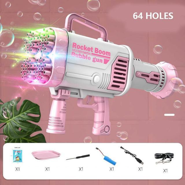 Colorful LED Bubble Gun Toy