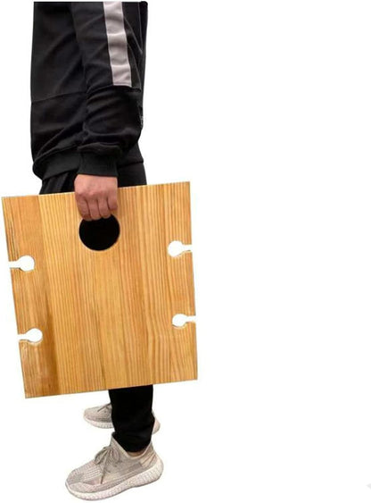 Compact Wooden Wine Table with Bottle Holder