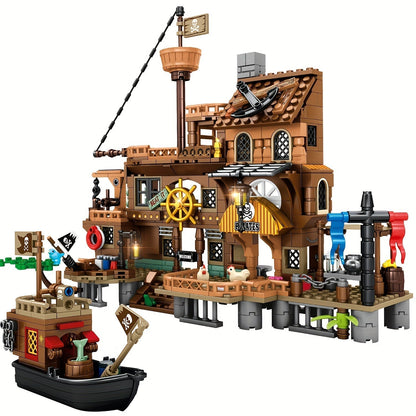 PirateQuest Castle | Kids Pirate Fort Building Playset - Luxicro